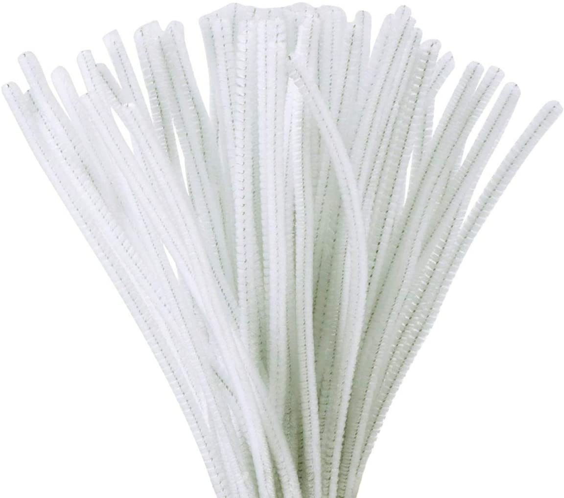 Craft Pipe Cleaners 300 PCS White Chenille Stem 6MM x 12 Inch